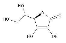 Structura chimica a vitaminei C.