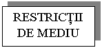 Text Box: RESTRICTII DE MEDIU