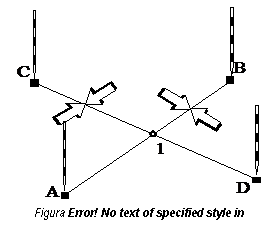 Text Box:  
Figura 3.2 - Jalonarea intersectiei aliniamentelor.

