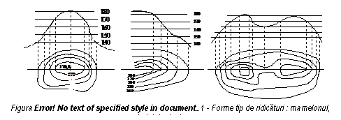 Text Box: 
Figura 2.5 - Forme tip de ridicaturi : mamelonul, botul de deal, saua.

