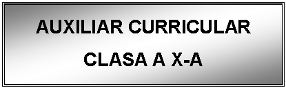 Text Box: AUXILIAR CURRICULAR
CLASA A X-A
