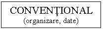 Text Box: CONVENTIONAL
(organizare, date)
