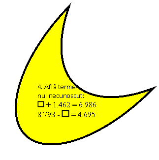 Moon: 4. Afla terme-
nul necunoscut:
 + 1.462 = 6.986
8.798 - = 4.695
