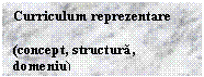 Text Box: Curriculum reprezentare

(concept, structura, domeniu)
