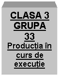 Text Box: CLASA 3
GRUPA
33
Productia in curs de executie





