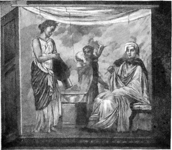 FIG. 15.�RITUAL SCENE, PALATINE WALL PAINTING.

(FROM WOLTMANN AND WOERMANN.)
