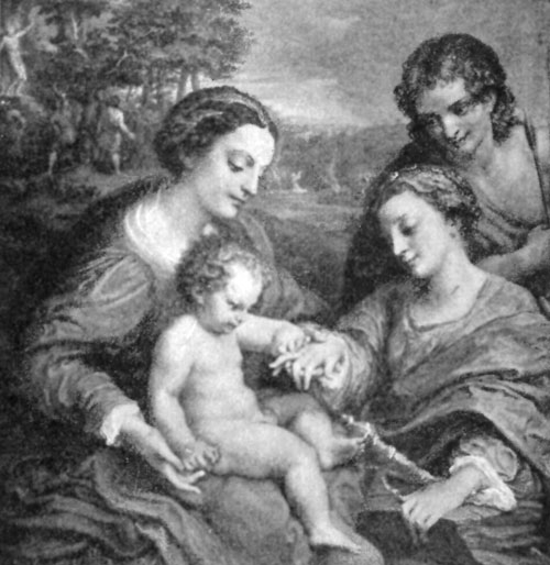 FIG. 46�CORREGGIO. MARRIAGE OF ST. CATHERINE AND
CHRIST. LOUVRE.