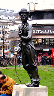 Statue of Chaplin in Leicester Square, London.
