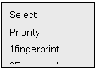 Text Box: Select
Priority
1fingerprint
2Password
