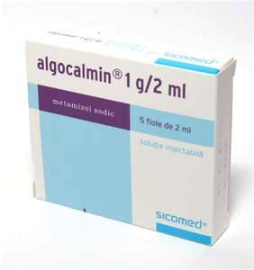 ALGOCALMIN 1000 mg/2 ml Cutie cu 10 fiole a 2 ml
