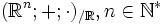 (mathbb^n; +; cdot)_{/mathbb}, n in mathbb