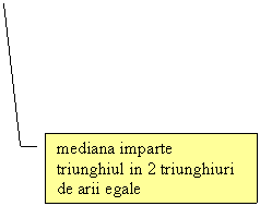 Line Callout 3: mediana imparte triunghiul in 2 triunghiuri de arii egale