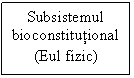 Text Box: Subsistemul bioconstitutional
(Eul fizic)
