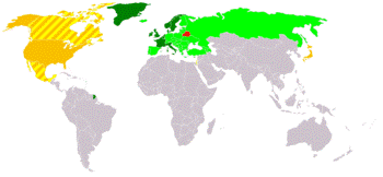 Harta membrilor si observatorilor in Consiliul Europei