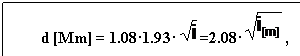 Text Box: d [Mm] = 1.08.1.93. =2.08. ,