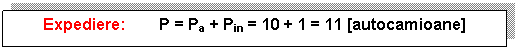 Text Box: Expediere: P = Pa + Pin = 10 + 1 = 11 [autocamioane]