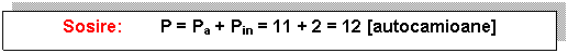 Text Box: Sosire: P = Pa + Pin = 11 + 2 = 12 [autocamioane]