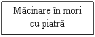 Text Box: Macinare in mori cu piatra