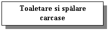 Text Box: Toaletare si spalare
carcase
