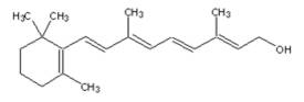 Asa cum se poate observa din structura, retinolul este derivat din izopren si are ca grupa functionala un hidroxil. Prima sinteza completa a acestui compus a fost gasita de David Adriaan van Dorp si Jozef Ferdinand Arens in 1947.