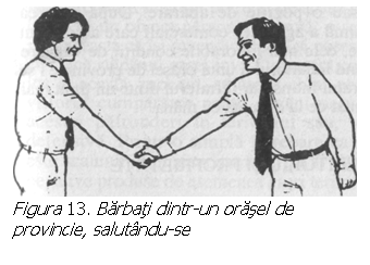 Text Box: 
Figura 13. Barbati dintr-un orasel de provincie, salutandu-se
