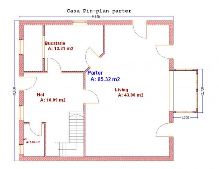 Plan parter casa Pin