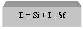 Text Box: E = Si + I - Sf