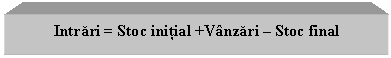 Text Box: Intrari = Stoc initial +Vanzari - Stoc final