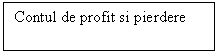 Text Box: Contul de profit si pierdere previzional