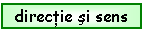 Text Box: directie si sens 
