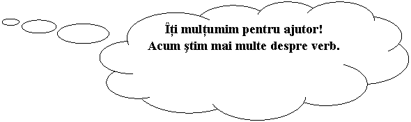 Cloud Callout: Iti multumim pentru ajutor! Acum stim mai multe despre verb.