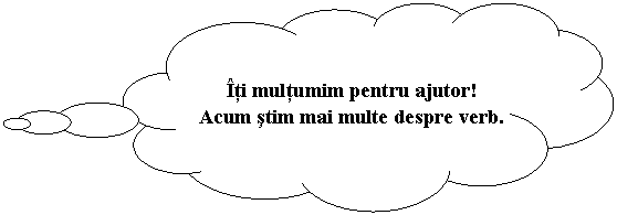 Cloud Callout: Iti multumim pentru ajutor! Acum stim mai multe despre verb.
