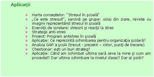 Text Box: Aplicatii

 Harta conceptelor: 