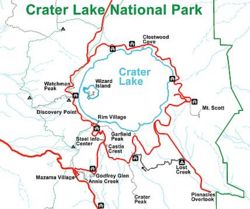 Map of Crater Lake National Park