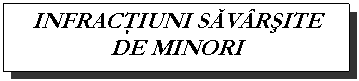 Text Box: INFRACTIUNI SAVARSITE DE MINORI