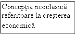 Text Box: Conceptia neoclasica referitoare la cresterea economica