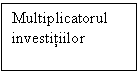 Text Box: Multiplicatorul investitiilor