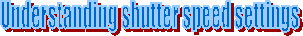 Understanding shutter speed settings

