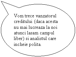 Oval Callout: Vom trece vanzatorul creditului (daca acesta nu mai lucreaza la noi atunci lasam campul liber) si analistul care incheie polita. 