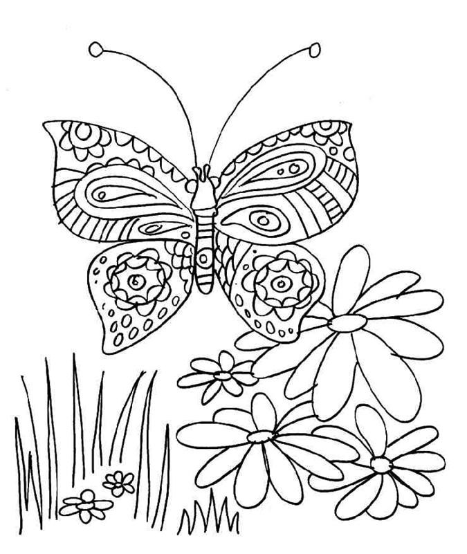 Planse de colorat pentru copii Floarea vesela