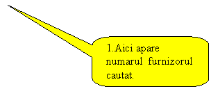 Rounded Rectangular Callout: 1.Aici apare numarul furnizorul cautat. 