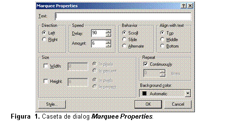 Text Box:  
Figura  7. Caseta de dialog Marquee Properties.
