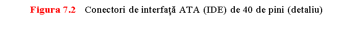 Text Box: Figura 7.2 Conectori de interfata ATA (IDE) de 40 de pini (detaliu)
