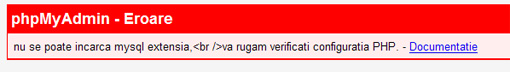 eroare phpmyadmin