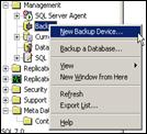 Figure 1: Backup Device through SQL Enterprise Manager