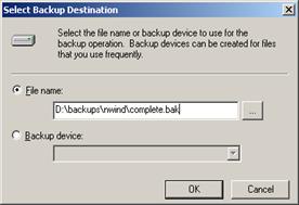 Figure 11: Select Backup Destination