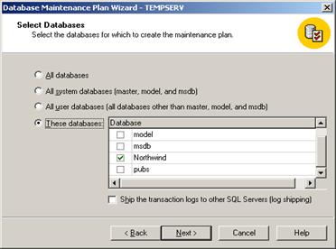 Figure 45: Select Databases dialog box