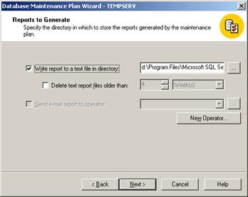 Figure 52: Specify report generation settings