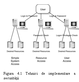 Text Box:  Figura 4.1 Tehnici de implementare a securitatii


