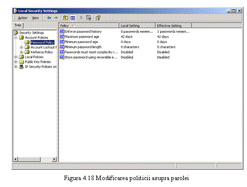 Text Box: 
Figura 4.18 Modificarea politicii asupra parolei
